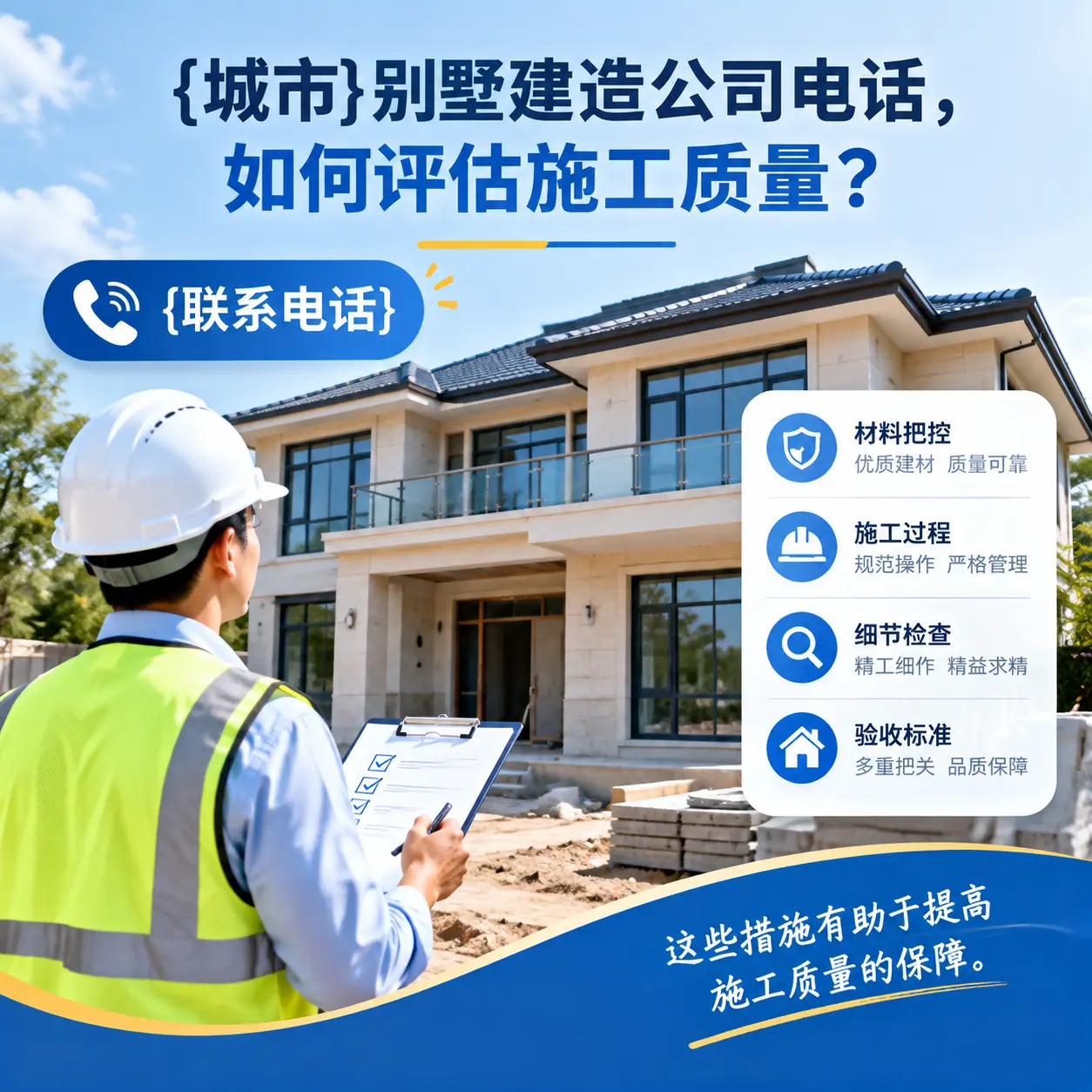 龙里别墅建造公司电话,如何评估施工质量?
